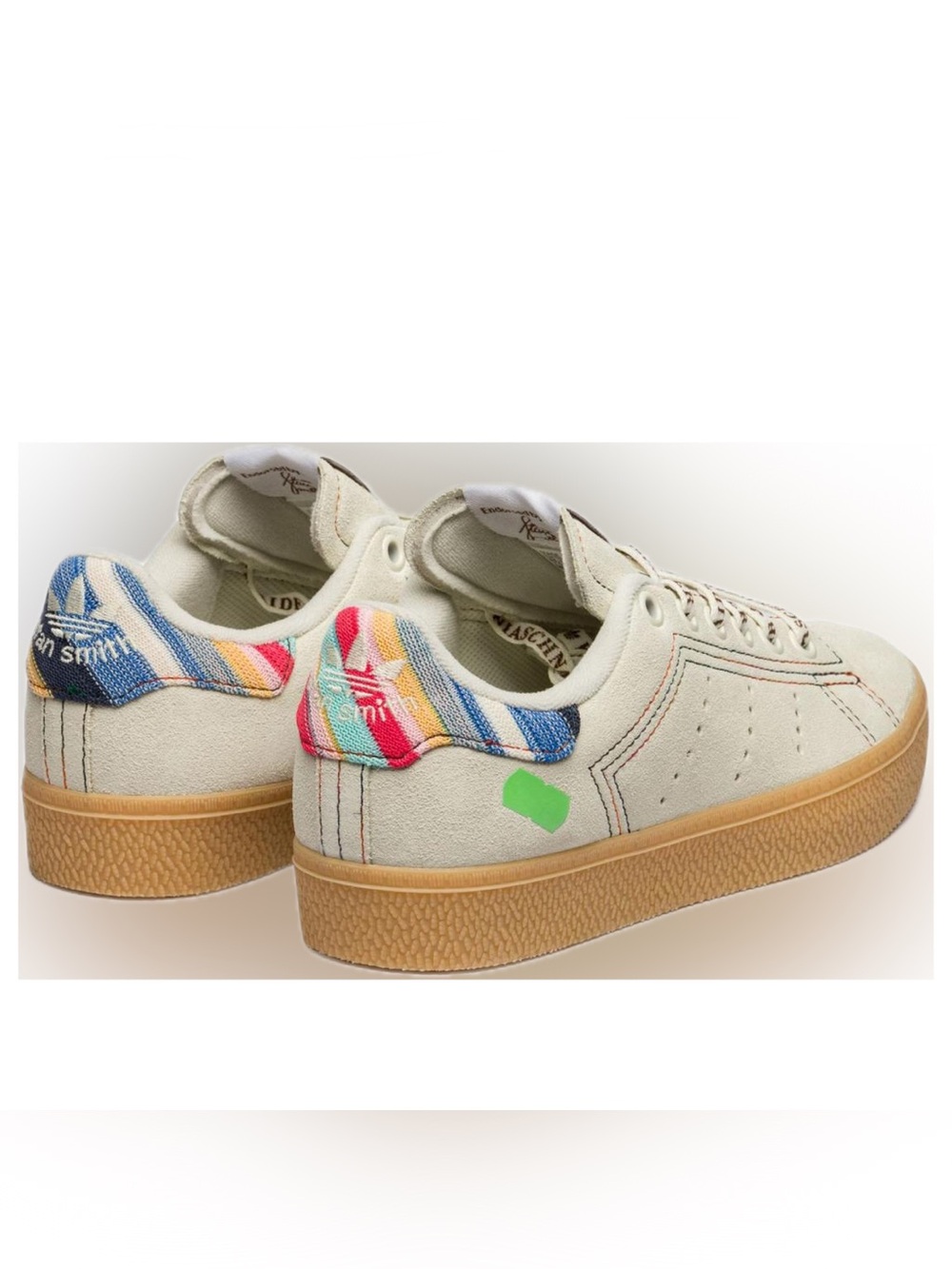 Adidas Stan Smith X Ksenia Schnaider ivory suede rainbow tennis